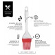 Pincel De Silicone 22cm Vermelho Com Cabo Acrílico Mimo Style